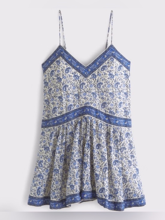 Abercrombie & Fitch Dresses & Skirts - *NWT* Abercrombie & Fitch Blue and White Crème Beige Paisley Blockprint Sundress